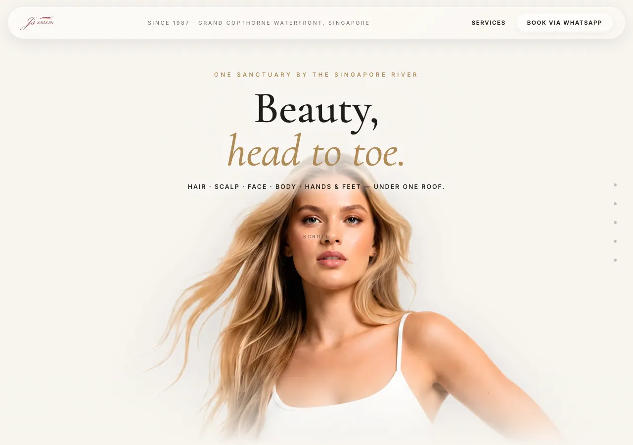 J's Salon website